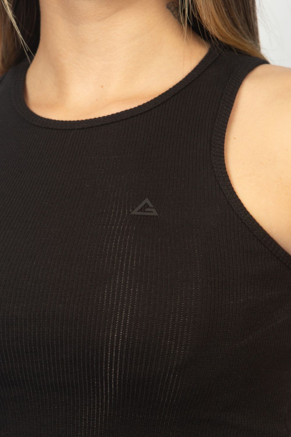 Cropped Regata Legacy Canelado - Preto