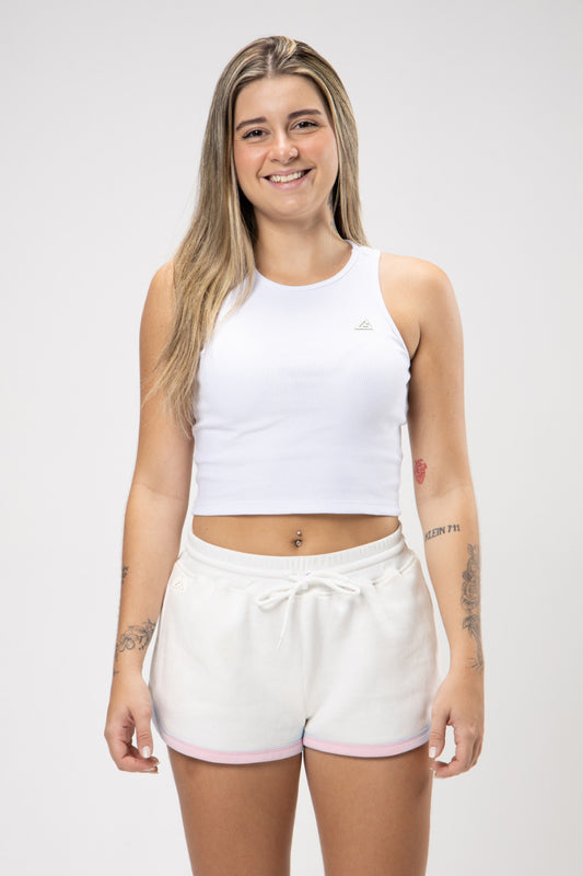Cropped Regata Legacy Canelado - Branco