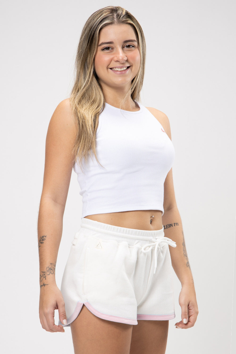 Cropped Regata Legacy Canelado - Branco