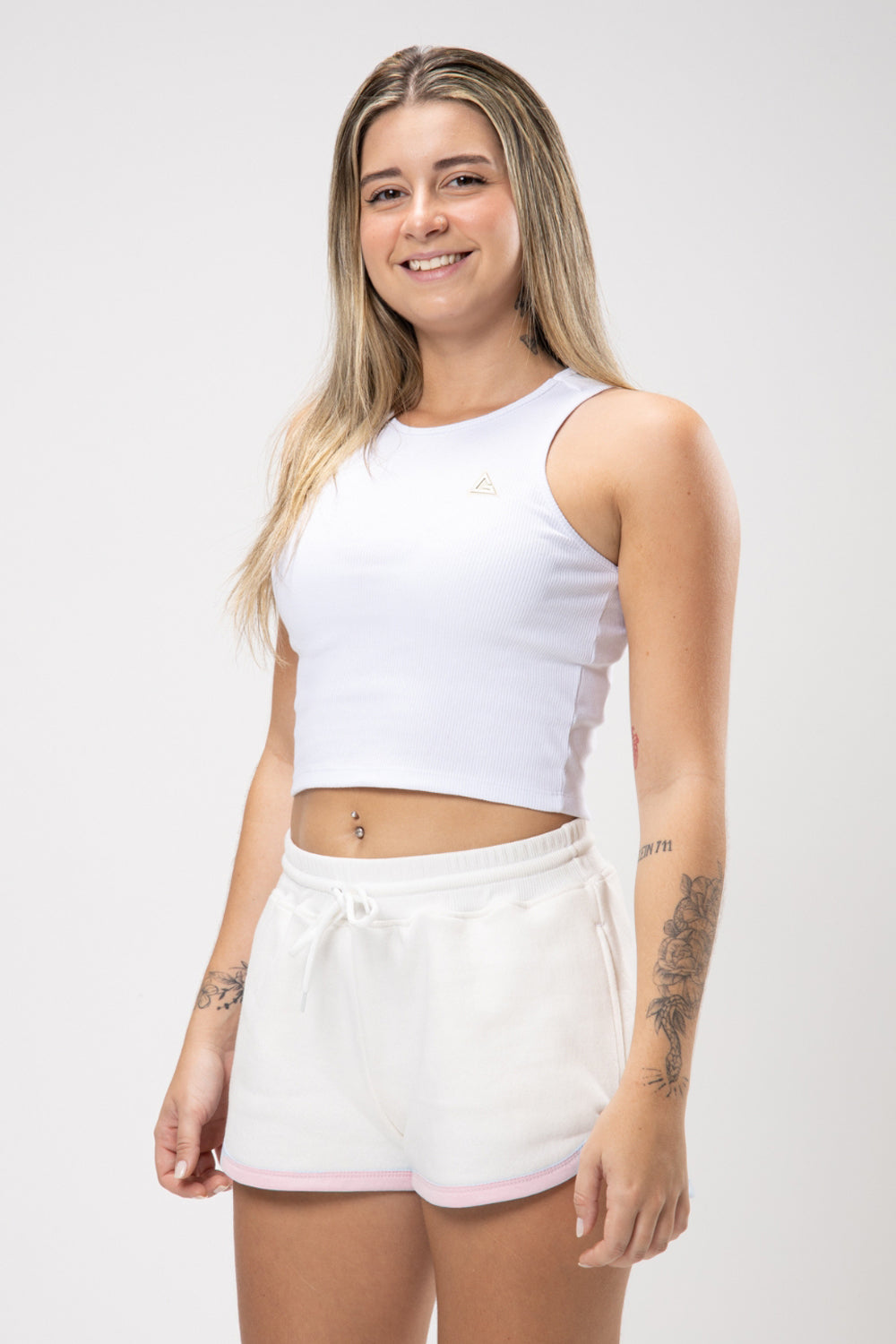 Cropped Regata Legacy Canelado - Branco