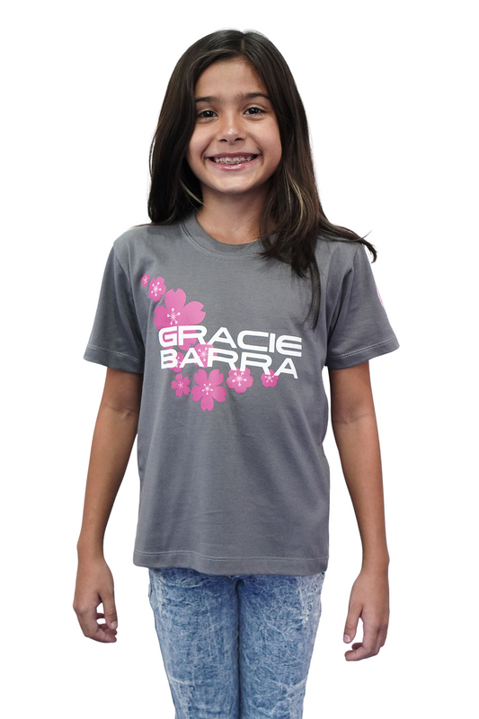 Camiseta Infantil Feminina GB Sakura - Cinza