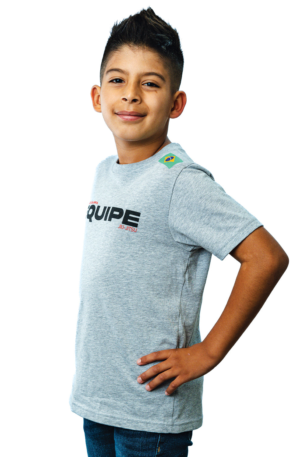 Camiseta Infantil Equipe- Cinza Mescla