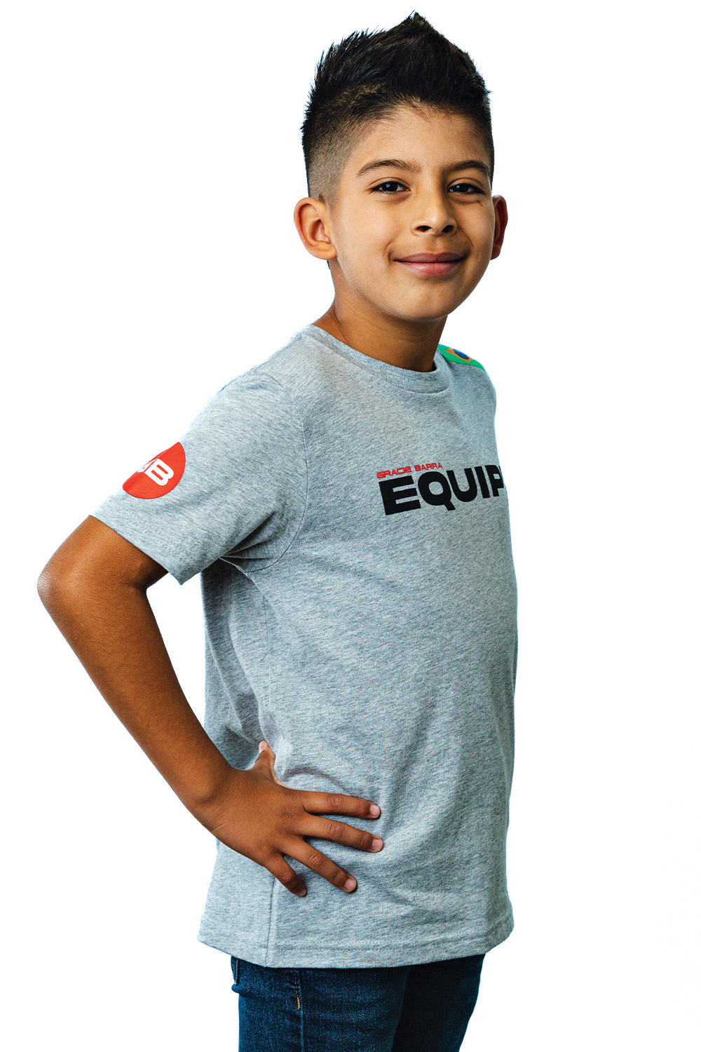 Camiseta Infantil Equipe- Cinza Mescla