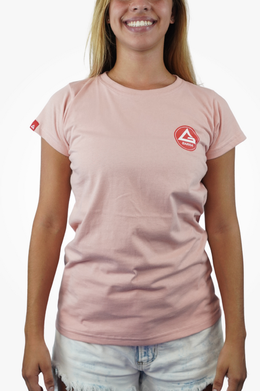Camiseta Feminina Red Shield BJJ- Rosa